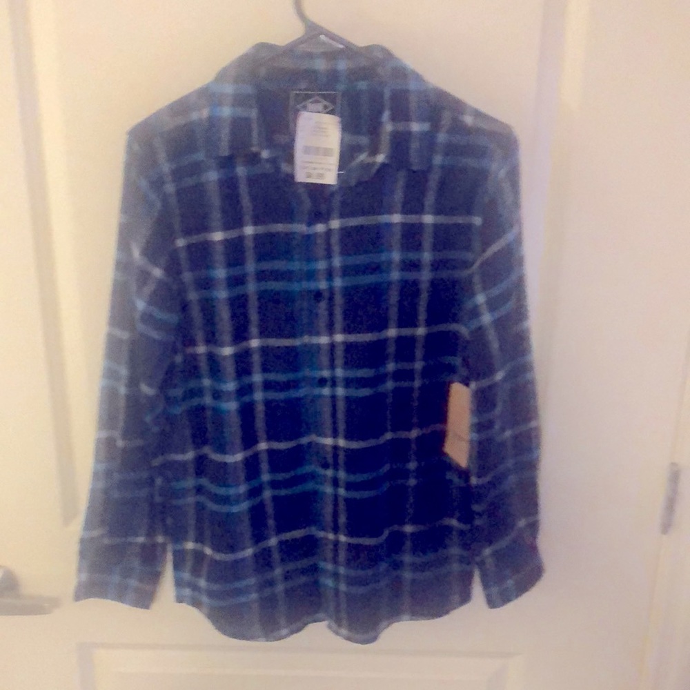 Boys Long Sleeve Flannel Button Up Shirt- Brand New 14-16